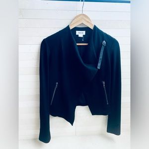 Helmut Lang gently worn wool lightweight jacket; fitted; petite